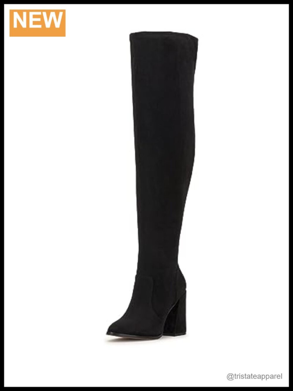 Faux Suede Over-the-Knee Zip Boots Block Heel Round Toe